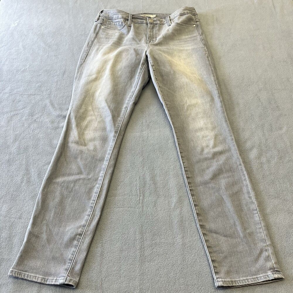 Athleta Jeans Women 10 Gray Sculptek Skinny Mid Rise Stretch Denim